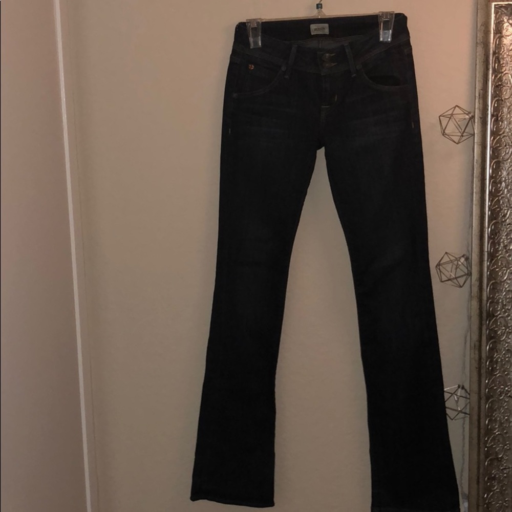 Dark denim Hudson jeans . Style : “Beth baby boot”